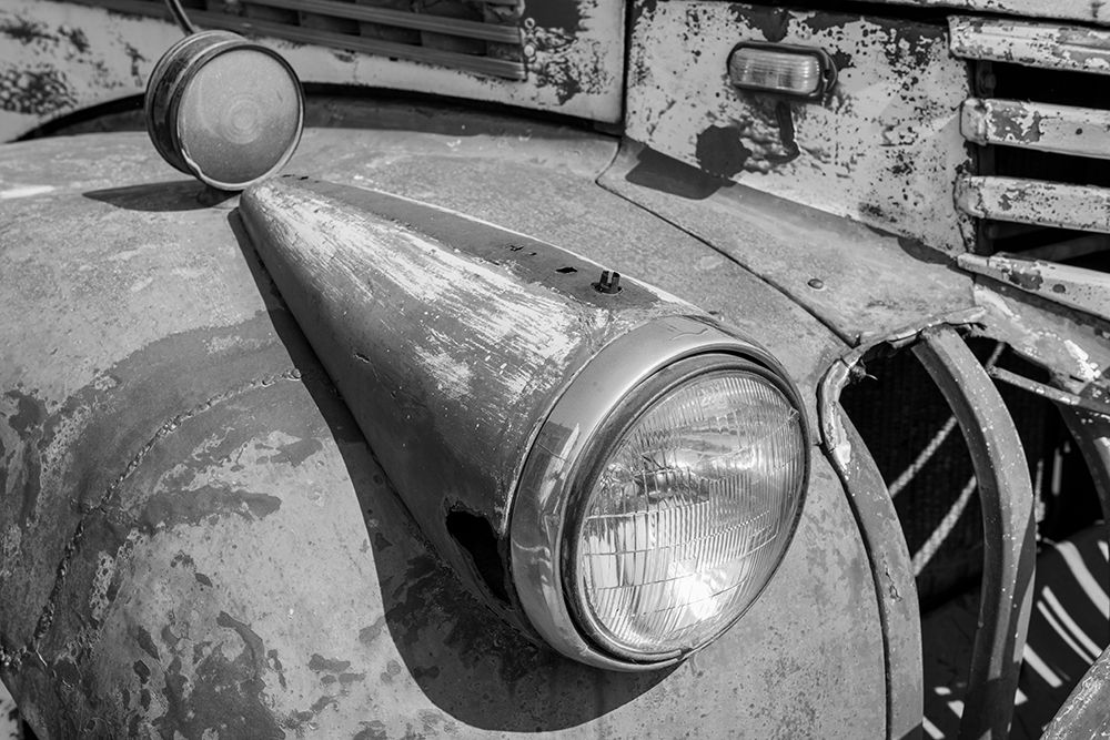 USA-Colorado Rusty old vintage truck Headlight detail